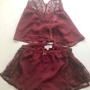 Showpo Lingerie Set Maroon